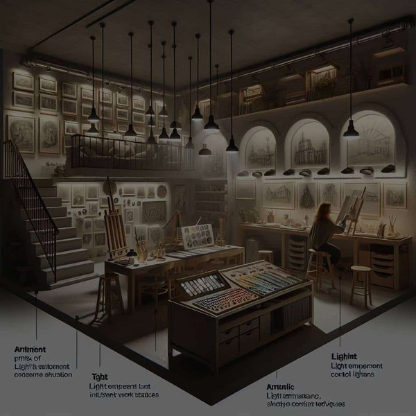 Comment optimiser l'éclairage d'un atelier d'artiste dans un sous-sol ?